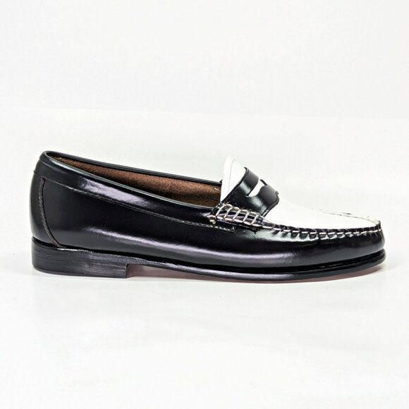 G.H. Bass Women's Black & White Whitney Weejuns Penny Loafers Size 6.5 MSRP $185 - Picture 4 of 12